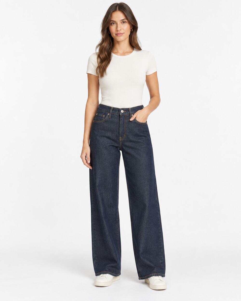 New FRAME The Leo Low Rise Wide Leg Jeans Size 25 Retail $248